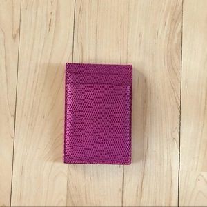 ETRO PINK TEXTURED CARD HOLDER WALLET